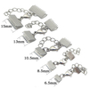 Jewelry Accessory Gold Textured Cord Ends Caps with Lobster Claw Clasp and Extender Chains 6.5/8.5/10/10.5/13mm