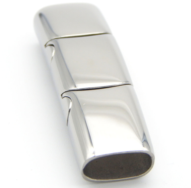 Unique Design 12X6mm Inner Size Stainless Steel Slide-in End Hook Magnetic Clasp for Flat Leather Jewelry Connectors