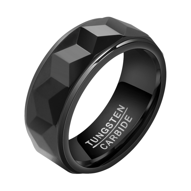 Black Gold Plated Wedding Band Tungsten Carbide Rings for Men