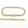14mm Cuban Link Chain Necklaces Jewelry Bracelet Hip Hop Necklace