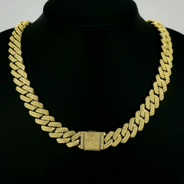 14mm Cuban Link Chain Necklaces Jewelry Bracelet Hip Hop Necklace
