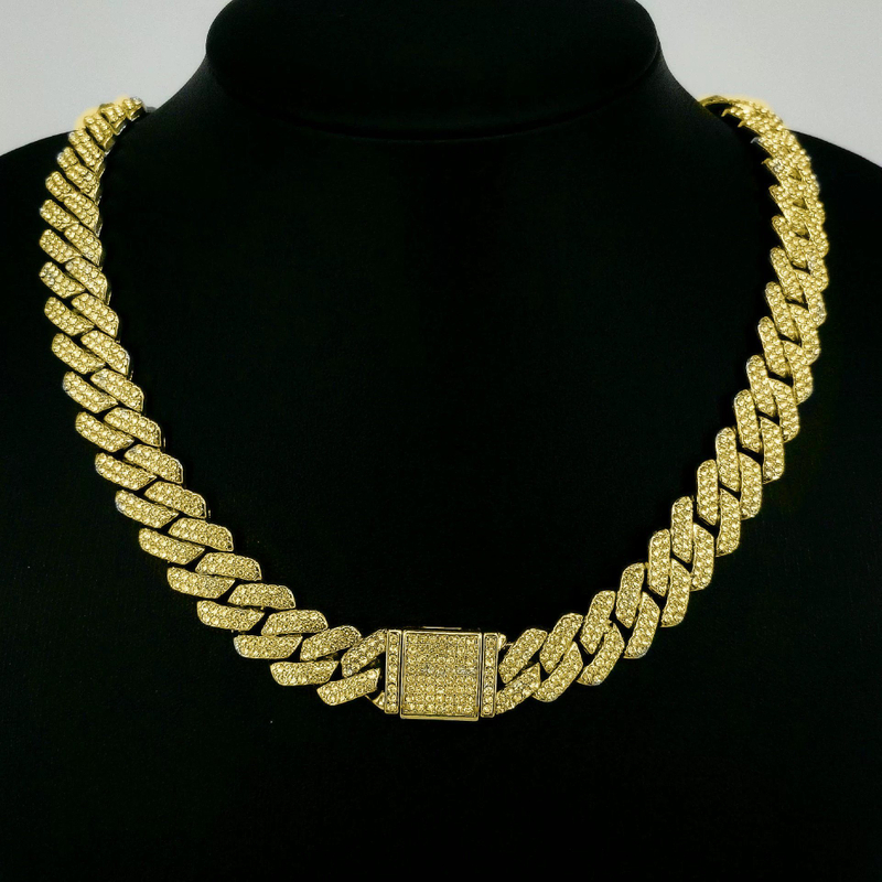 14mm Cuban Link Chain Necklaces Jewelry Bracelet Hip Hop Necklace