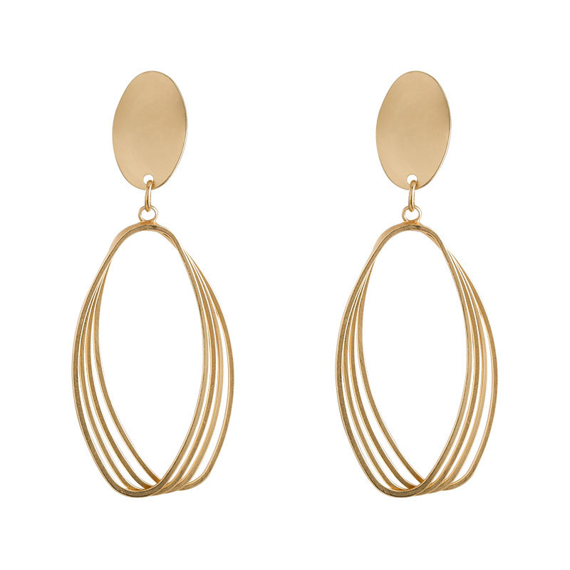 2023 New Fashion Designer Clasp Hollow Exaggerate Earrings 18K Gold Plated Jewelry Earrings for Women