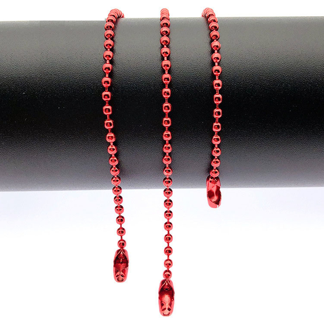 Colorful 120mm Long Mixed Color Metal Adjustable Antiqued Ball Chain with Bead Connector Clasp Keychain