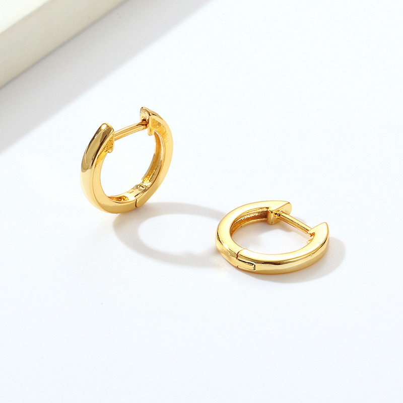 High End 18K Gold Plated Earrings Hoop Cuff Huggie Earrings Jewelry Women Men