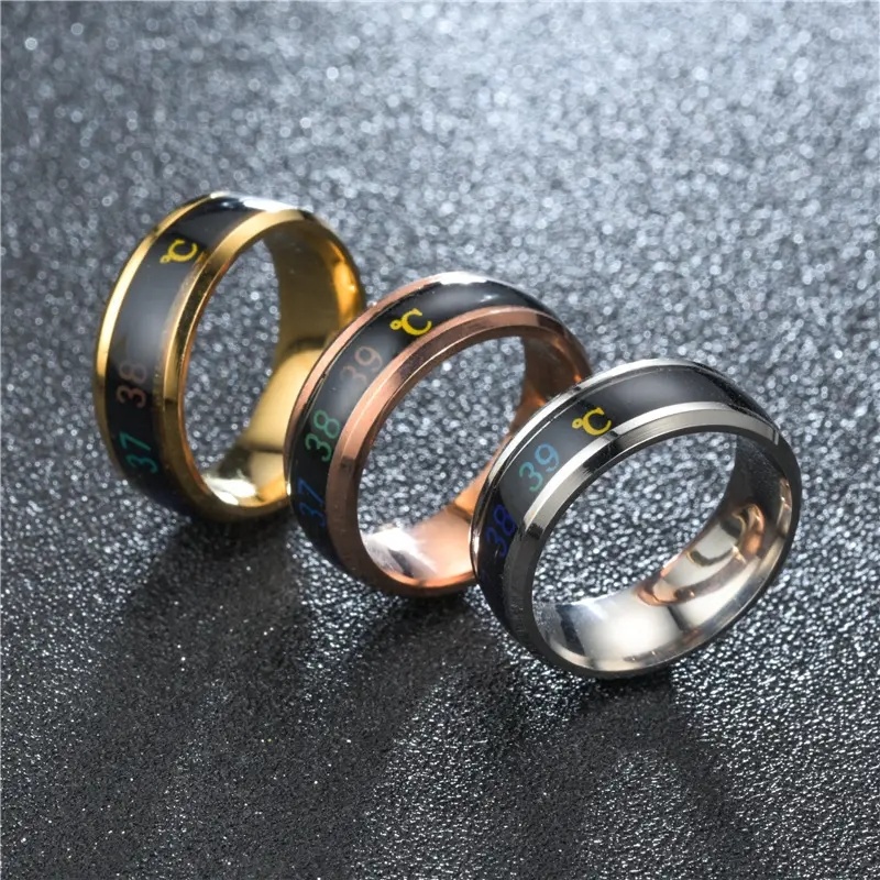 Hot Sale Multi Color Stainless Steel Smart Intelligent Sensor Body Temperature Ring