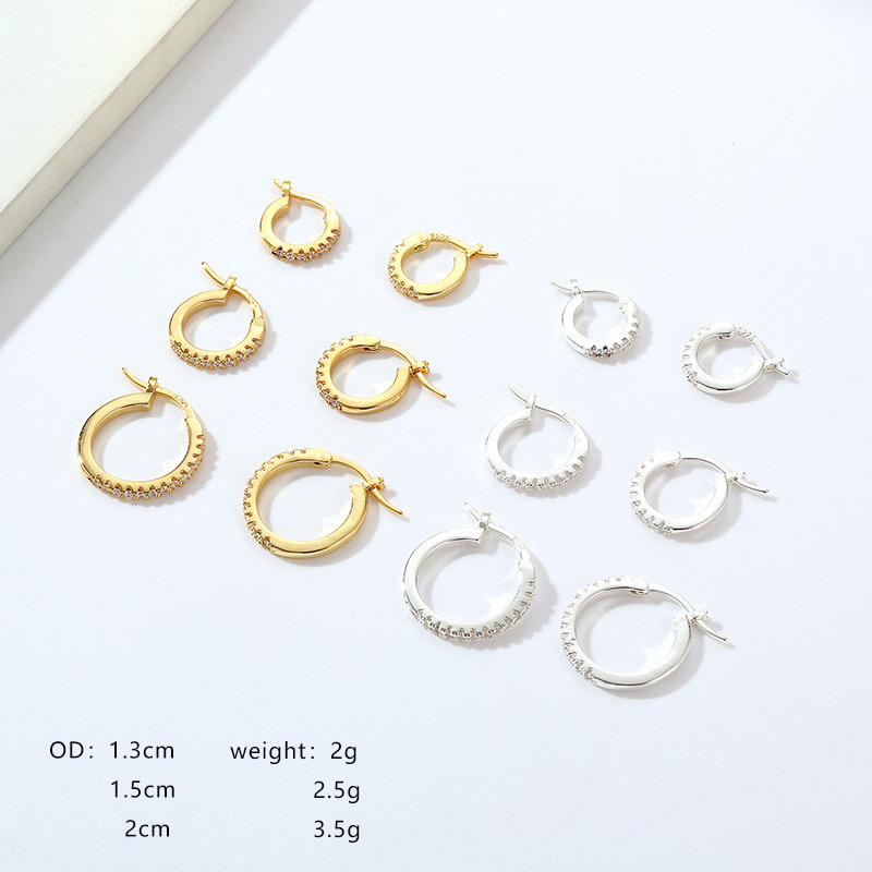 Wholesale Fancy Fashion Jewelry Plated 18K Gold Brass Earring Hoop Ladies Earrings