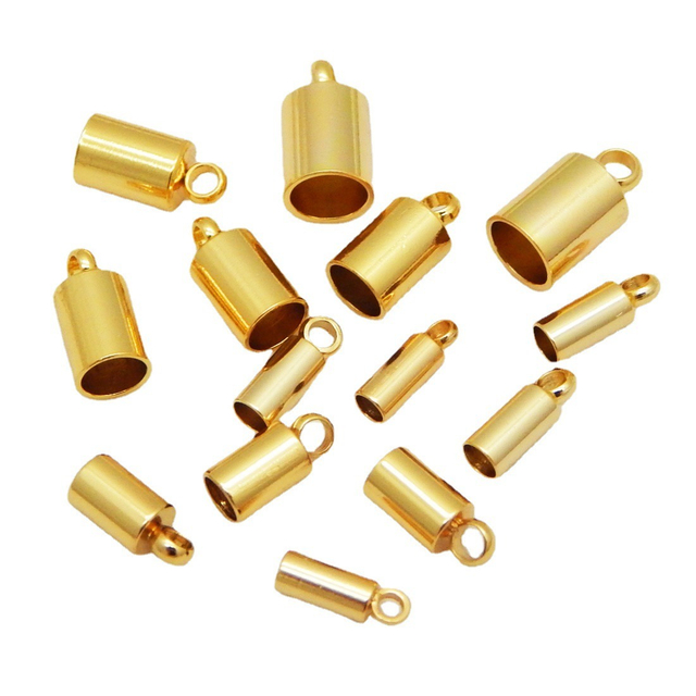 Stainless Steel End Cap Original Color Ends Tips for Leather Rope Jewelry Component
