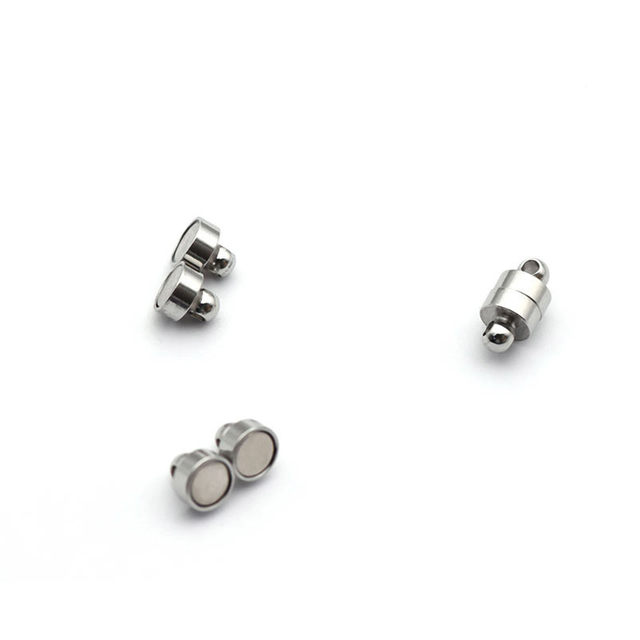 Stainless Steel Strong Magnetic Clasps for Leather Cord Bracelet Necklace End Clasp Connectors for DIY Jewelry Making