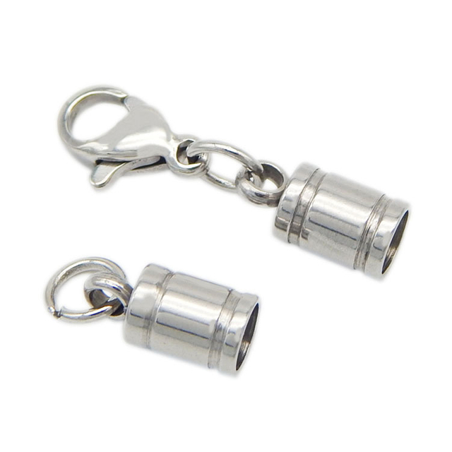 Stainless Steel 18K Gold Plating Lobster Cord Ends Cap Clasp Necklace Clasp for Jewelry Making