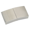 Wholesale China Jewelry Finding 14.5X3mm Shiny Surface 316L Stainless Steel Wide Leather Bracelet Cuff Clasp