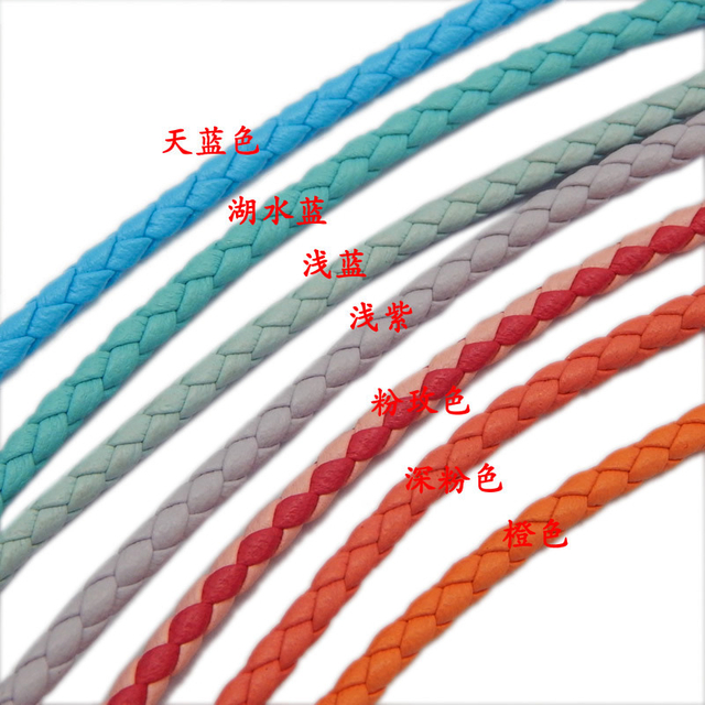 2.0mm 2.5mm 3mm 4mm 5mm 6mm Genuine Leather Braided Leather Cord for Beacelet