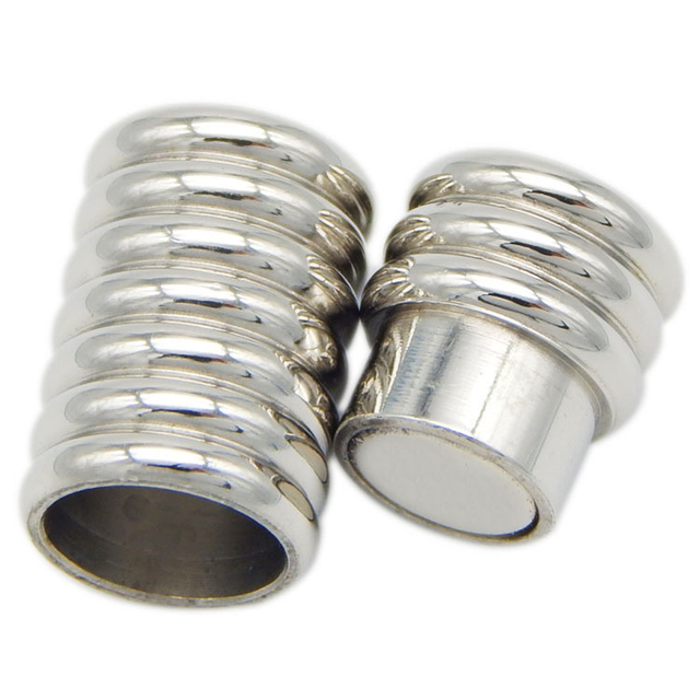 6mm Silver Colors Screw Shaped Stainless Steel Magnet Clasps for Leather Bracelet