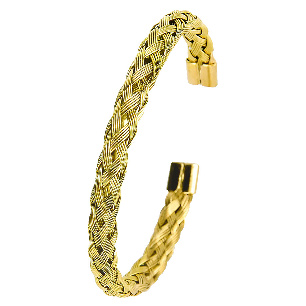 Braided Bracelet C-Opening High-Grade Titanium Steel Mesh Twisted Wire Bracelet