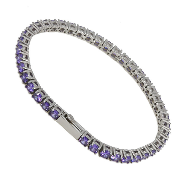 OEM Waterproof and Tarnish Free Stainless Steel Multi Candy Color 4mm Tennis Chain CZ Zircon Stone Fine Jewelry Bracelets Bangle