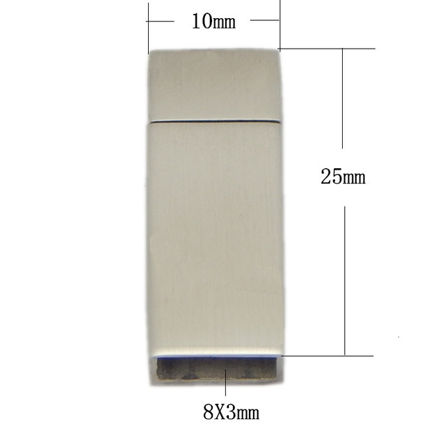 Wholesale Different Type Flat Magnetic Clasp Manufacturer Stainless Steel Connectors 8X3mm for Leather