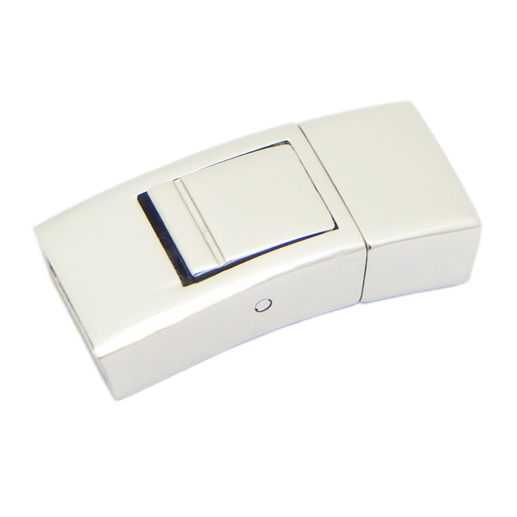 8X3mm European Personalized High Polish Stainless Steel Snap Clasps Findings for Flat Leather Cord