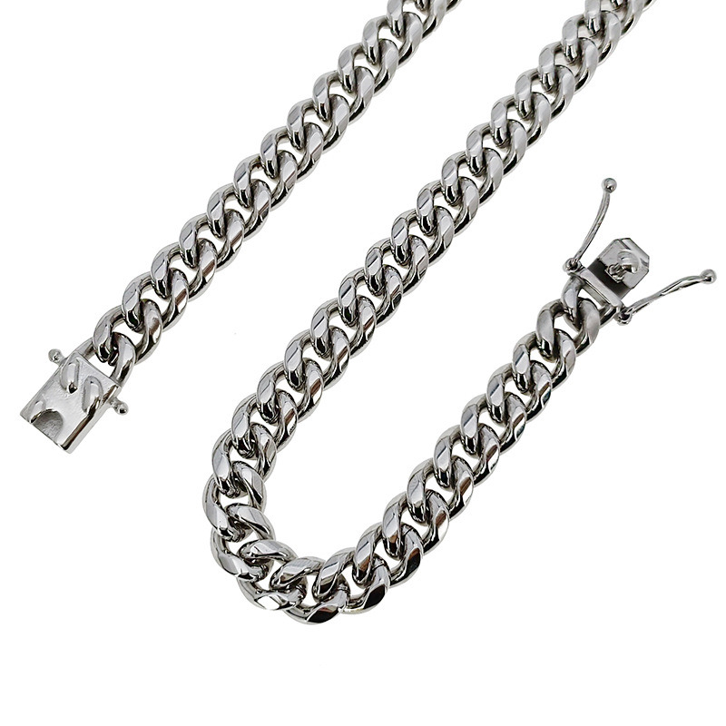 Wholesale Stainless Steel Metal Gold Plated Jewelry Cuban Chain Necklace