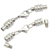 DIY Stainless Steels Silver 2mm 3mm Leather Rope Chain Lobster Screw Twist Clasp
