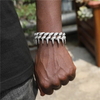 European Hot Selling Hip Hop Jewelry Punk Rap Men′s Thorns Cuban Link Chain Bling Iced out Spike Cuban Chain Necklace