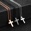 Cross-Border Supply Supply Exquisite Mini Cross Pendant Stainless Steel Necklace with Chain