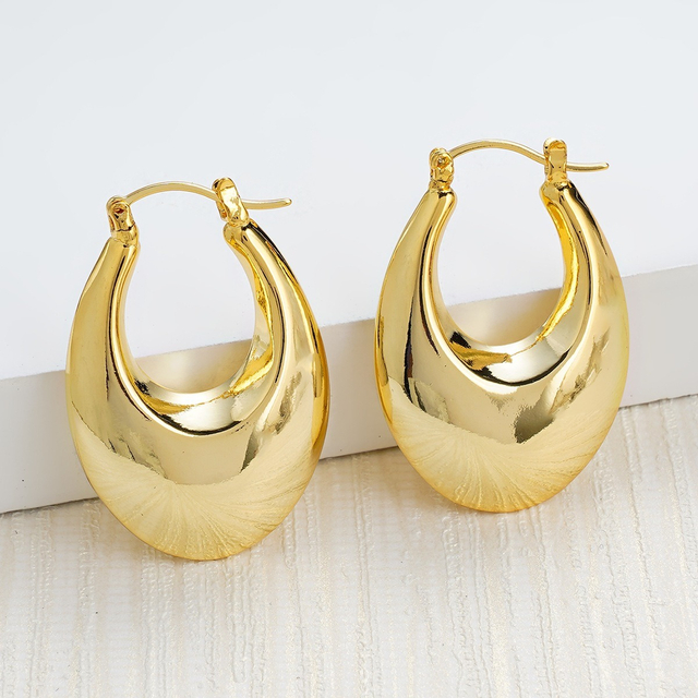 Stainless Steel Geometric Hoop Earrings Jewelry Chunky Dangle Statement Earrings for Women Girls