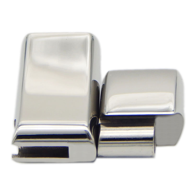 Popular 316L Stainless Steel Silver/Matt Silver Laser Logo Flat Clasp 12X6mm with Srews to Fix The Leather Cord