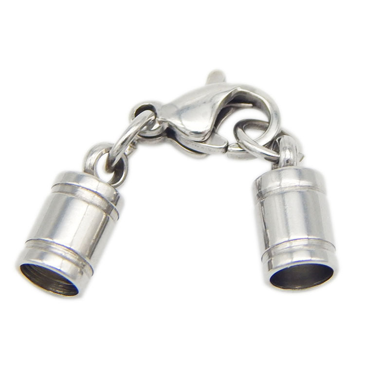 Stainless Steel 18K Gold Plating Lobster Cord Ends Cap Clasp Necklace Clasp for Jewelry Making