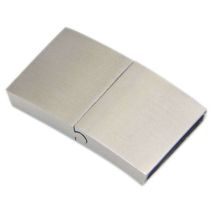 Wholesale China Jewelry Finding 14.5X3mm Shiny Surface 316L Stainless Steel Wide Leather Bracelet Cuff Clasp