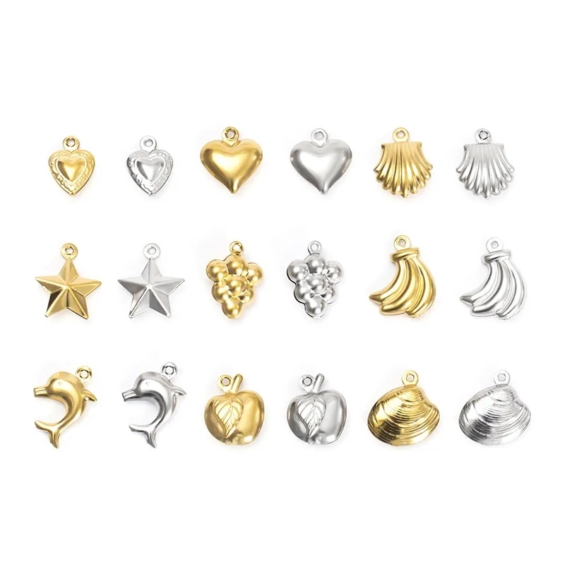 Stainless Steel Hollow Jewelry Accessories Bracelet Necklace Pendants Plating 18K Gold DIY Accessories Wholesale