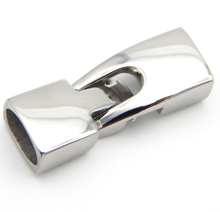Best Seller 10.5X6.5mm Clasp Made of 100 Percent Real Stainless Steel for Regaliz Oval Licorice Greek Leather Cord