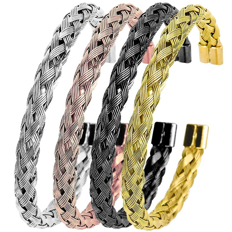 Braided Bracelet C-Opening High-Grade Titanium Steel Mesh Twisted Wire Bracelet