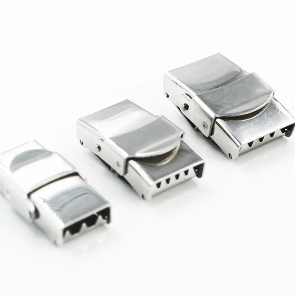 316L Stainless Steel Multi Size Leather Secure Clasp Good Price Best Sell Simply Flat Clasp