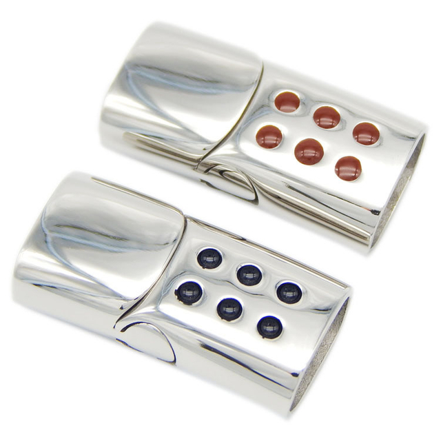 12X6mm Silver/Gold/Rose Gold/Gun Plating Polish Stainless Steel Slide Flat Lock Clasps for Leather Jewelry Making