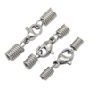 Manufacture Stainless Steel Necklace Cord End Spring Silver Tone Lobster Clasp with Hole 2mm/2.5mm/3mm/3.5/4mm