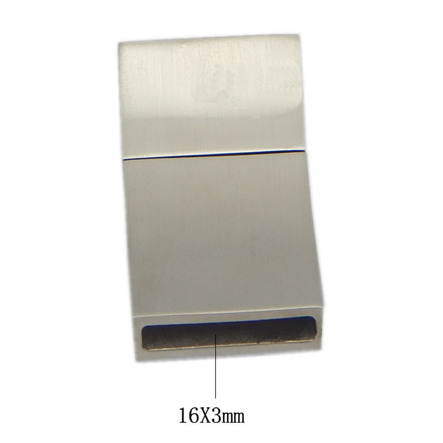 Hole Size 16X3mm Big Flat Slide Magnetic Clasps with Double Groove for Leather Cord Ending Lock