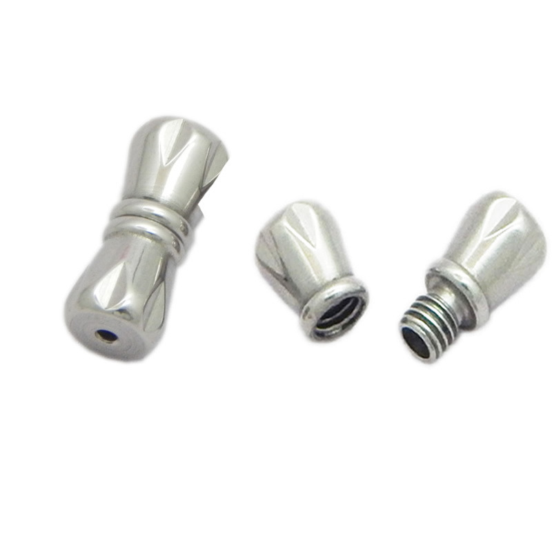 316L Stainless Steel Screw Round Bead Twist Clasp for Pearl Jade Necklace and Bracelet