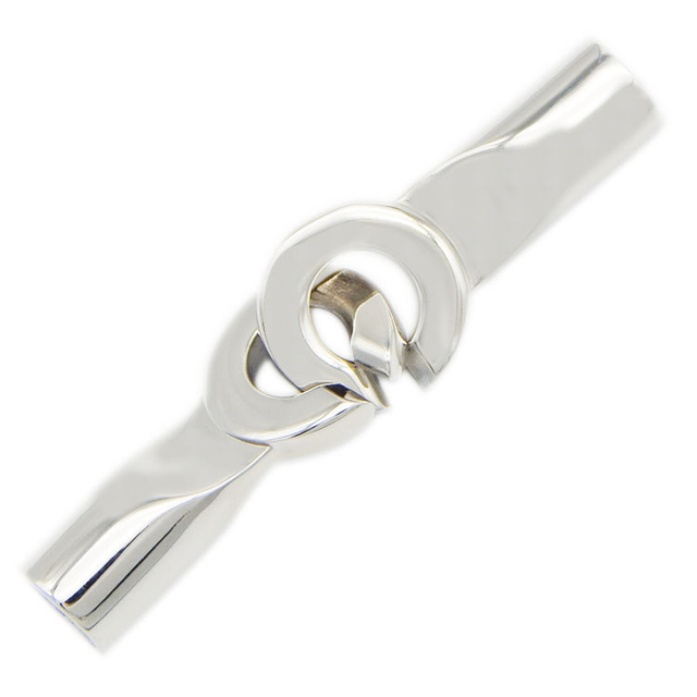 Fantastic White Color Stainless Steel Handcuffs Clasp Bracelets Closure for 5mm Leather Cord End Cap