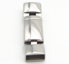 Inner Size 5*11mm Fitting Flat Leather High Polish Finish Clasps Jewelry Findings with Laser Logo