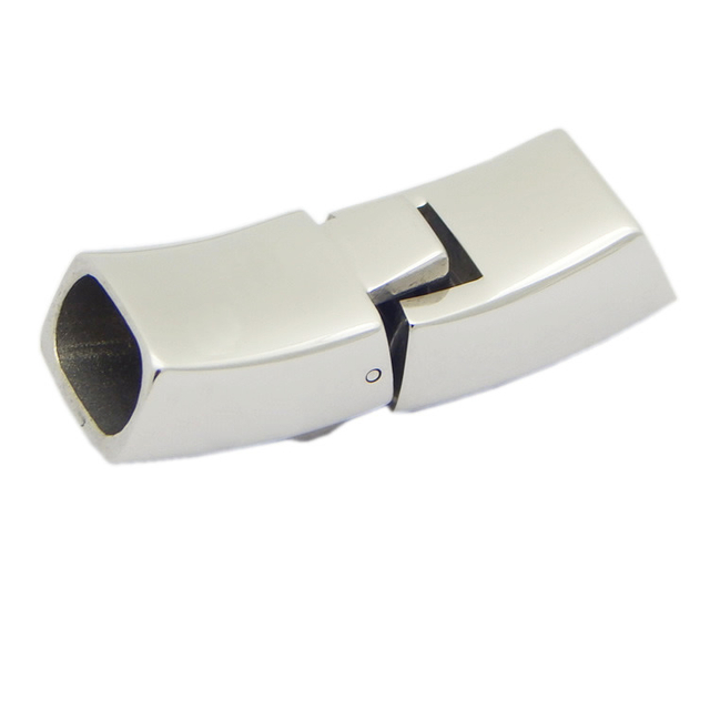 Leather Clip Snap Stainless Steel Clasps for Flat 12X7.5mm Leather Rope to Make Mens Bracelets