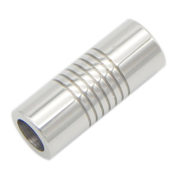 Leather Lace Holder Straight Stainless Steel Jewellery Clasps with Stripes Fits 2/3/4/5/6/7/8 mm Leather Cord