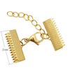 Jewelry Accessory Gold Textured Cord Ends Caps with Lobster Claw Clasp and Extender Chains 6.5/8.5/10/10.5/13mm