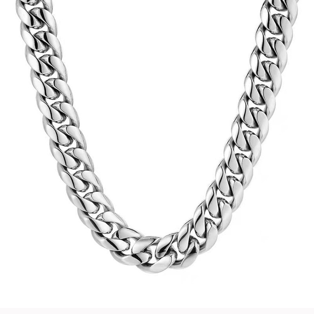 Wholesale Stainless Steel Metal Gold Plated Jewelry Cuban Chain Necklace