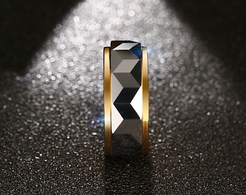 Black Gold Plated Wedding Band Tungsten Carbide Rings for Men
