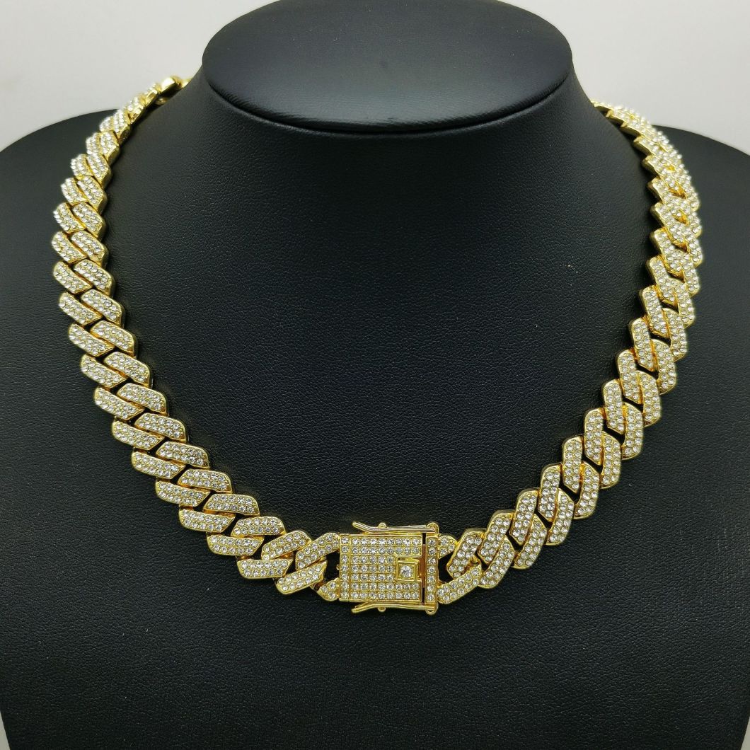 14mm Cuban Link Chain Necklaces Jewelry Bracelet Hip Hop Necklace