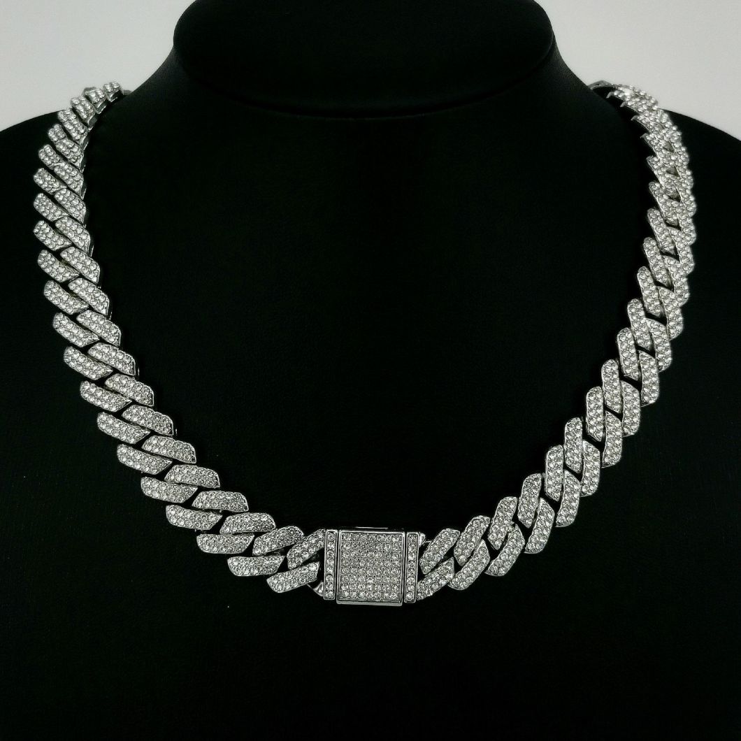14mm Cuban Link Chain Necklaces Jewelry Bracelet Hip Hop Necklace