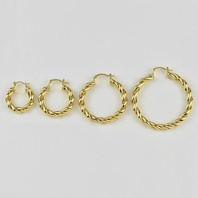 Twist Earing 20mm 30mm 40mm 50mm Hoops Big Gold Hoop Earrings Ear Rings for Women Earring Designs