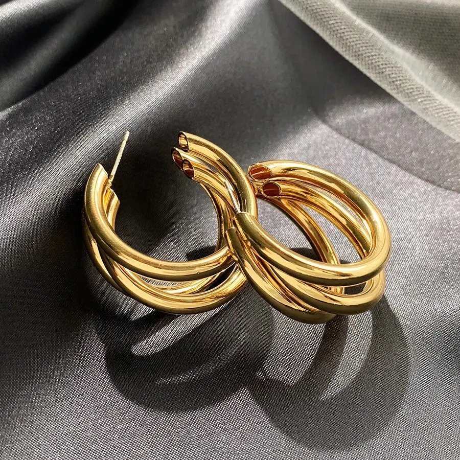 Round Shape Earring Copper Earring C Women Elegant Jewelry New Design Earring Wedding