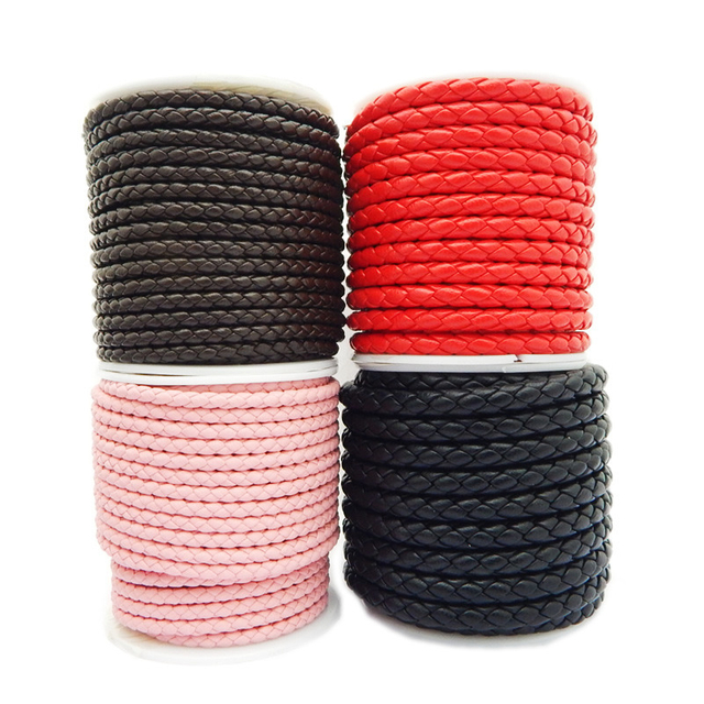7 Colorss Genuine Braided Leather Cord for Bracelet Necklace