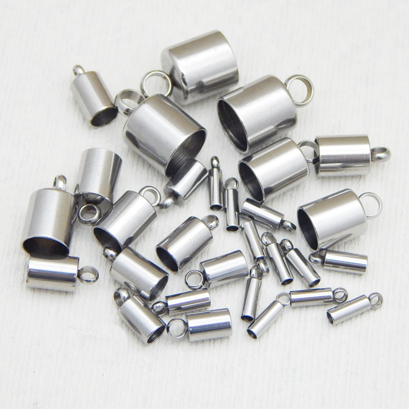 Stainless Steel End Cap Original Color Ends Tips for Leather Rope Jewelry Component